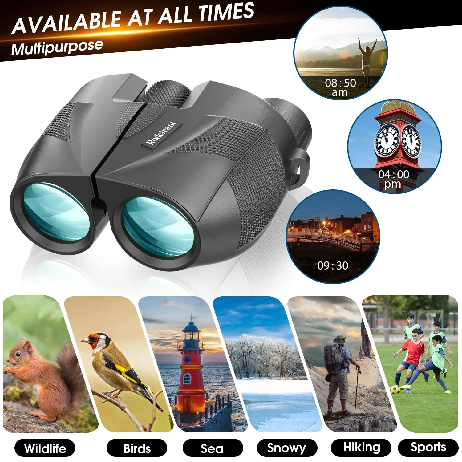 20x25 Compact Binoculars for Adults and Kids,High Powered Large Eyepiece Waterproof Binoculars for Hunters,Easy Focus Bird Watching for Outdoor Hiking Travel, Black