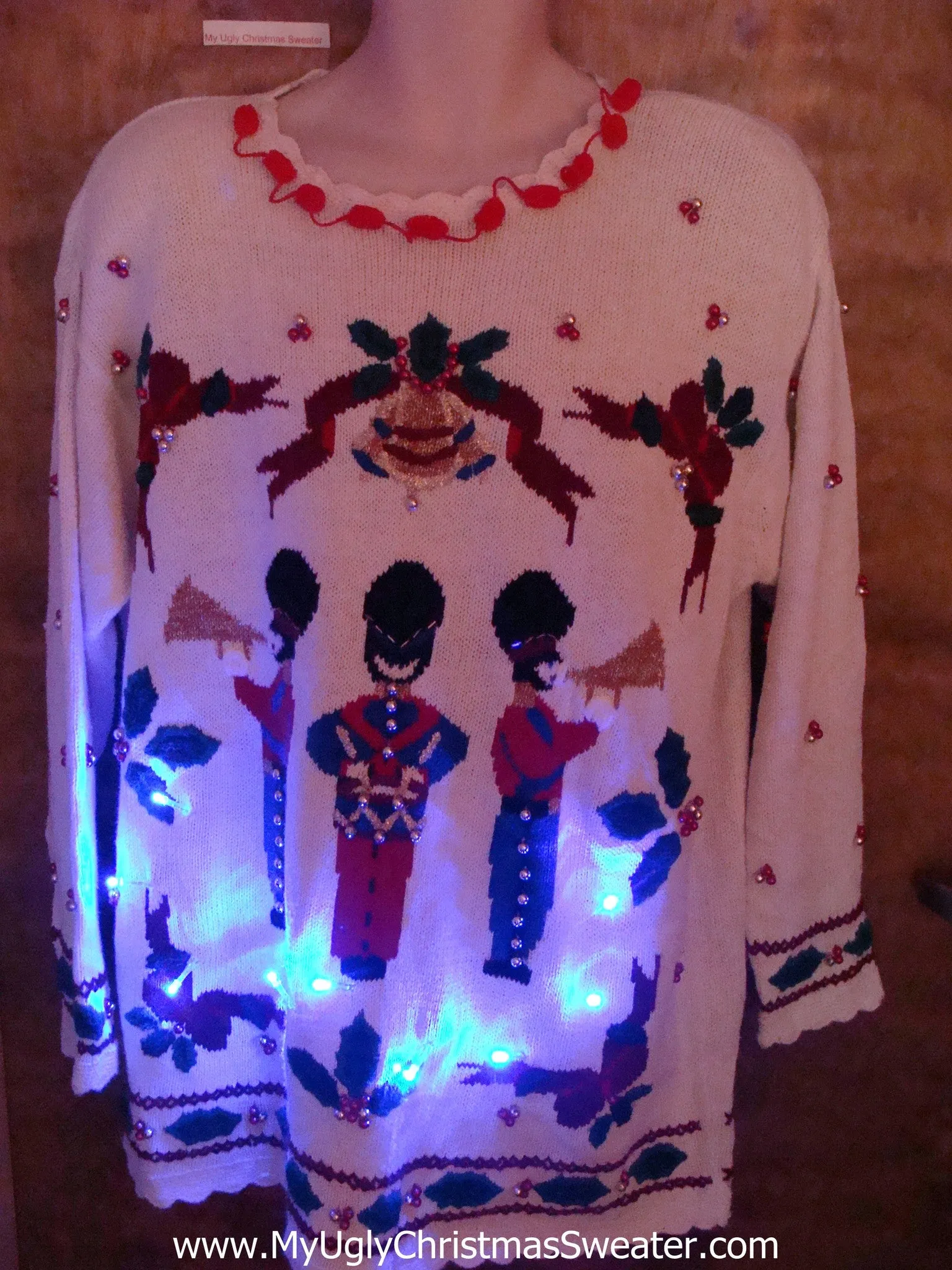 80s Nutcracker Light Up Ugly Xmas Sweater