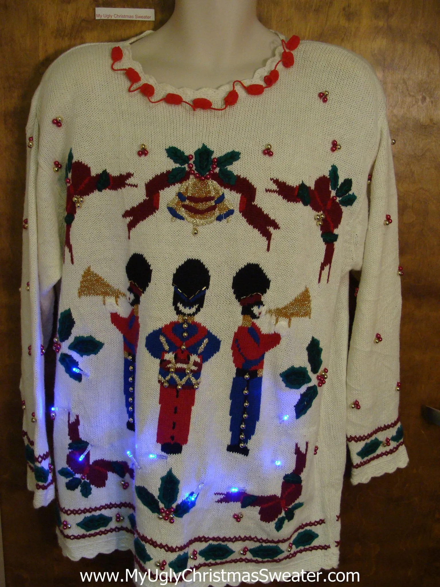 80s Nutcracker Light Up Ugly Xmas Sweater