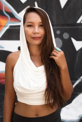 Backless Hood Top Murrala White