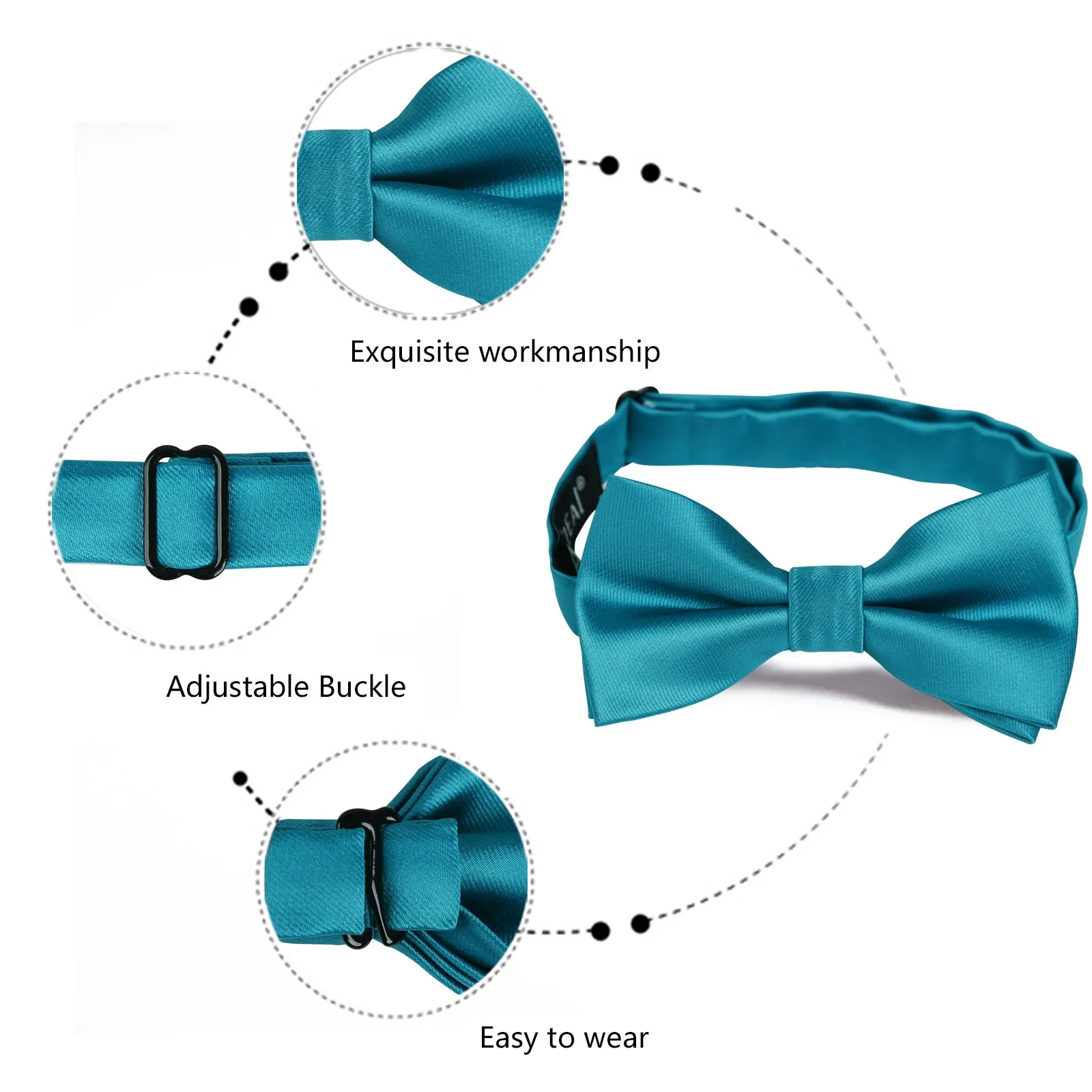 Boy's Adjustable Pre Tied Wedding Party Tuxedo Bow Tie-080