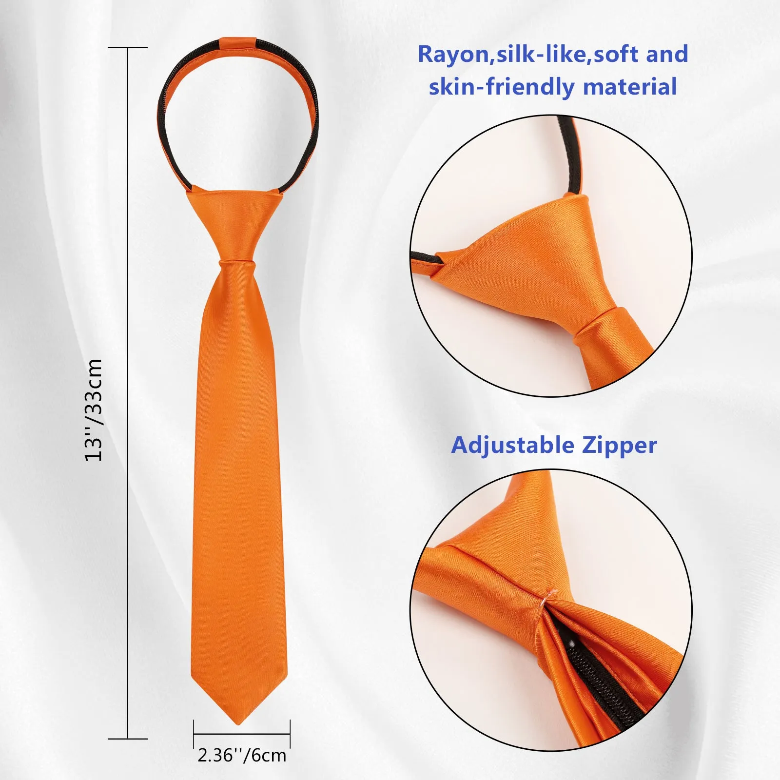 Boy's Classic Solid Bow Tie, Necktie and Suit Vest Set, 078-Orange