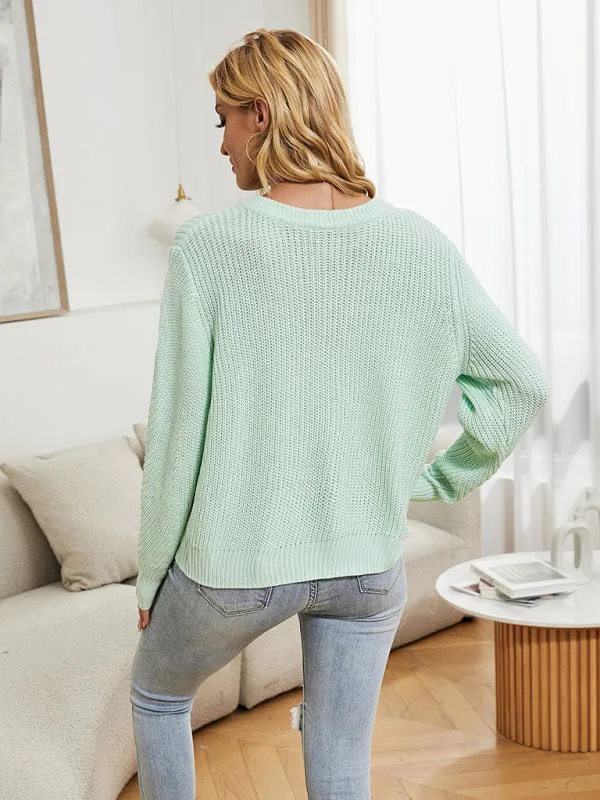 Casual Knit Button-up Long Sleeve Cardigan Sweater