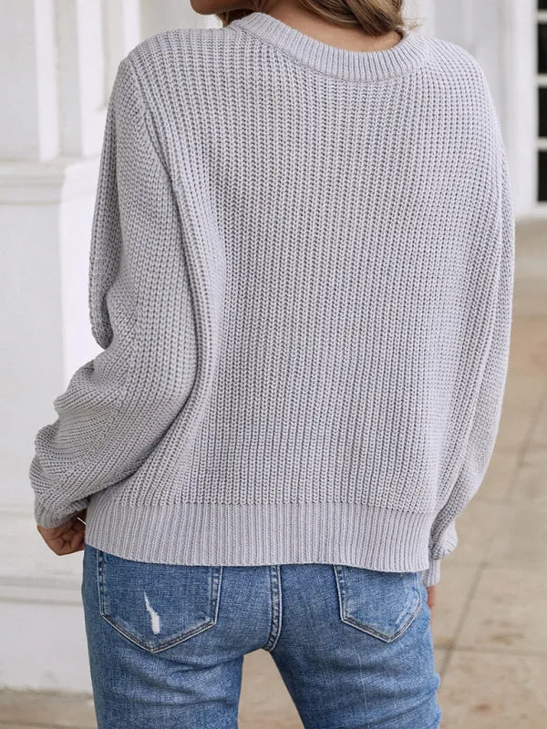 Casual Knit Button-up Long Sleeve Cardigan Sweater