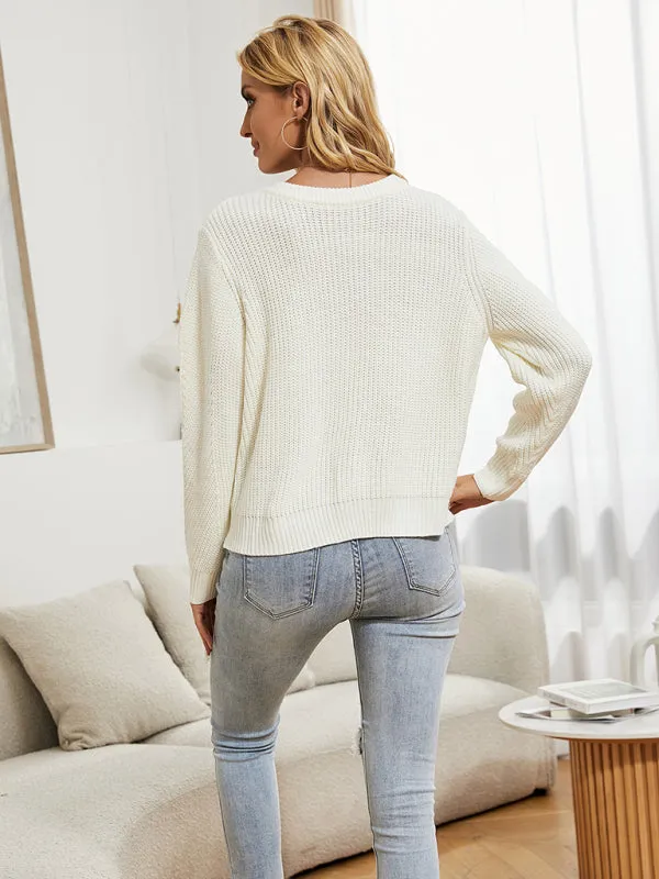 Casual Knit Button-up Long Sleeve Cardigan Sweater