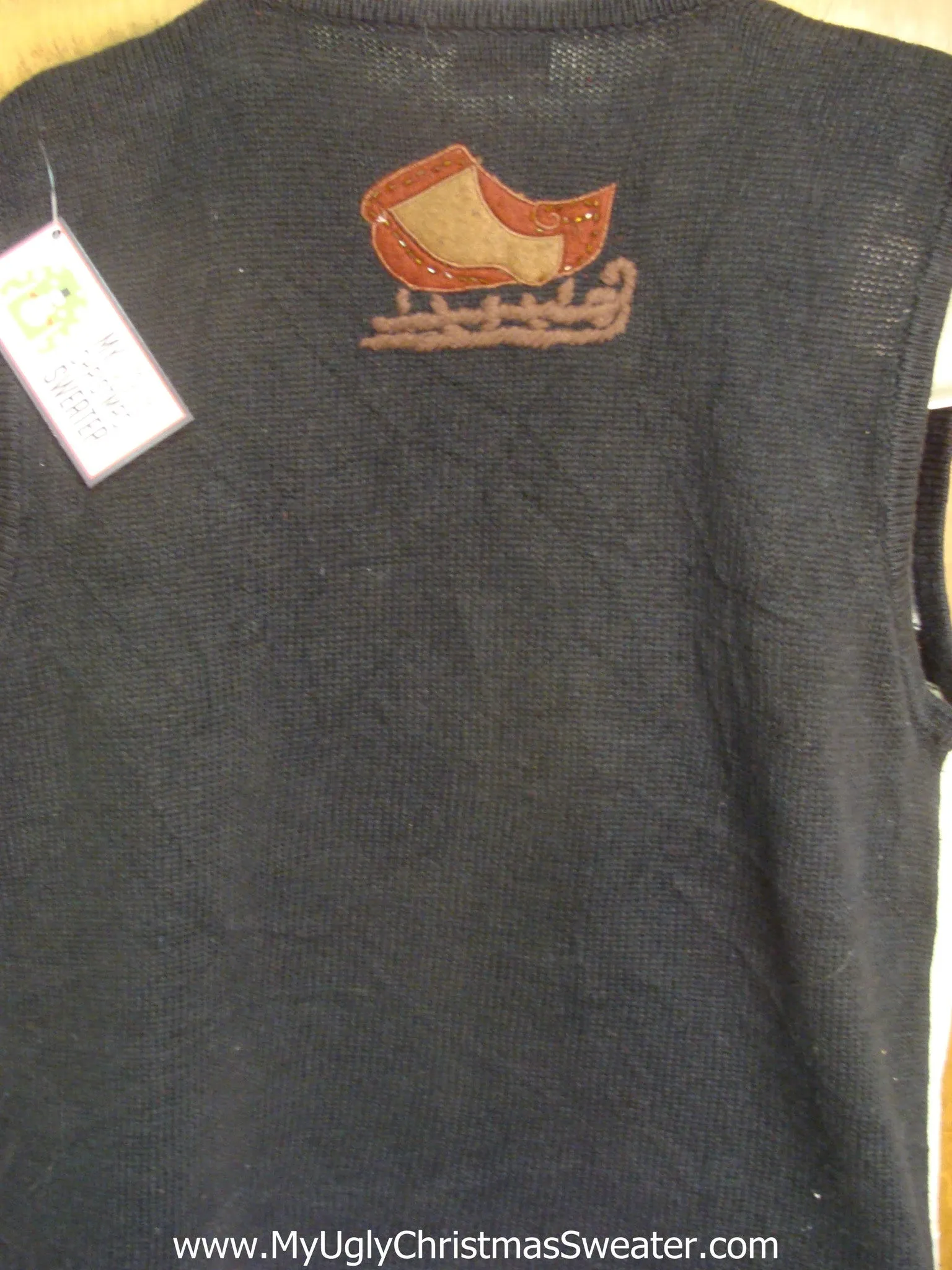 Horse Drawn Sleigh Cute Christmas Sweater Vest