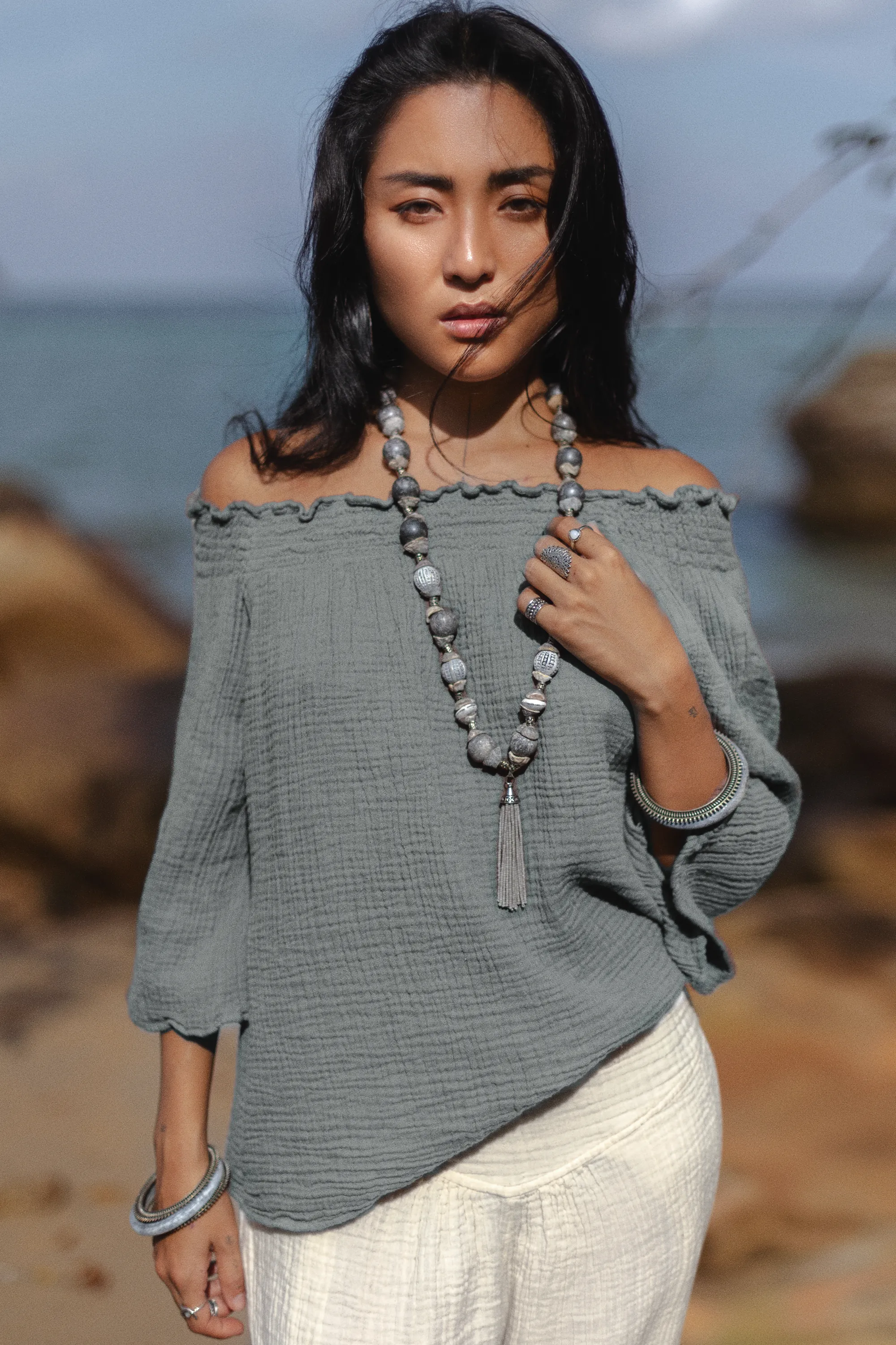 Maya Top Sage Grey