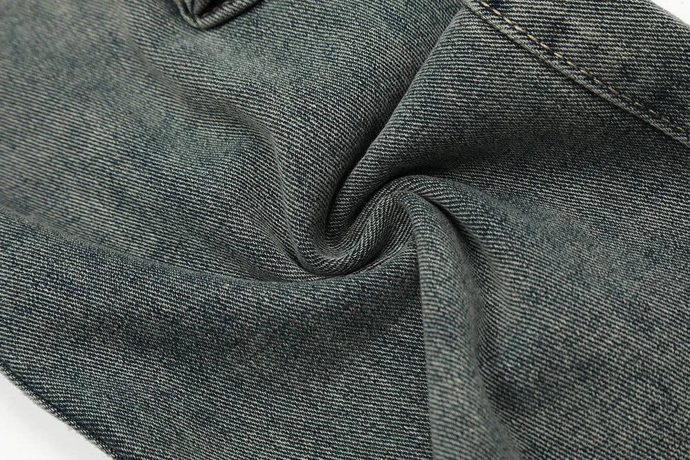 Punk Washed And Worn Denim Overalls Men