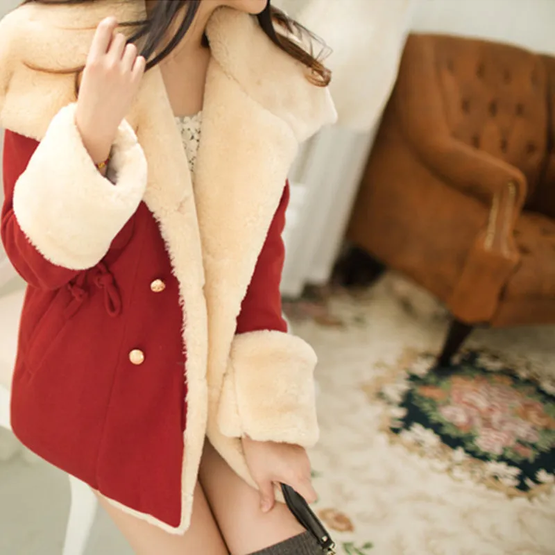 Women Double-breasted Wool Coat