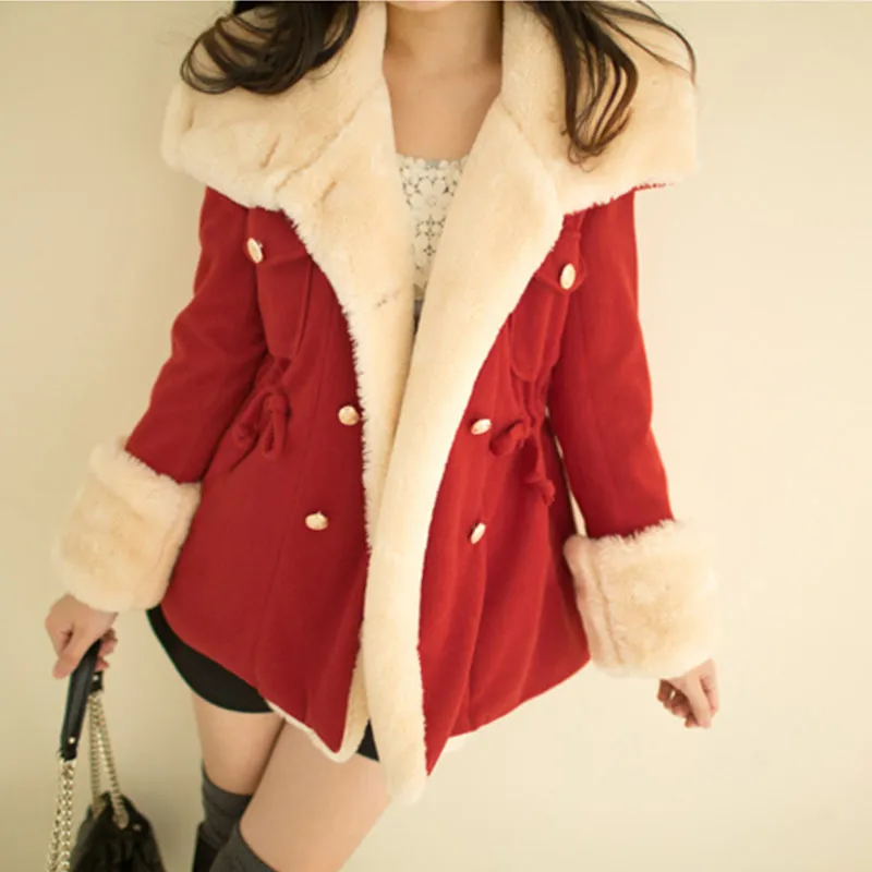 Women Double-breasted Wool Coat