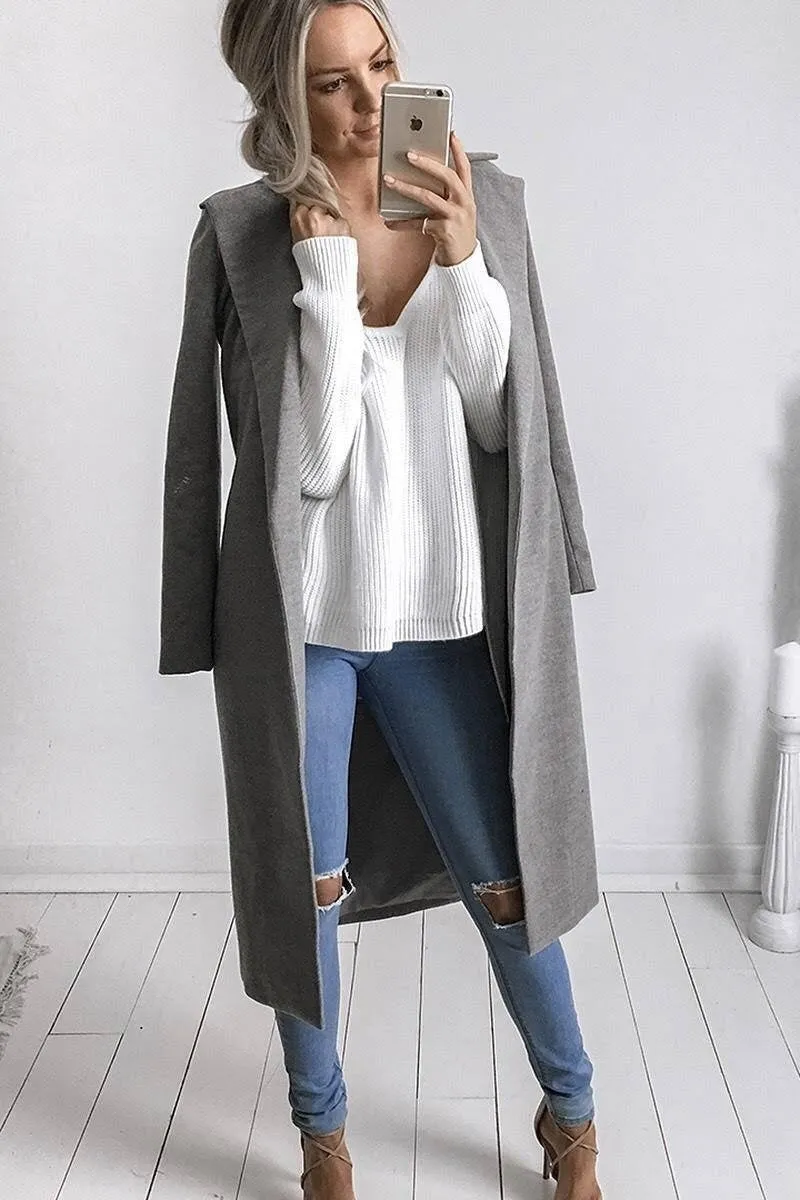 Women Trench Coat Long Sleeve Pocket Overcoat