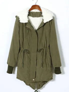 Women's long Winter Coats Hooded Fleece Jackets