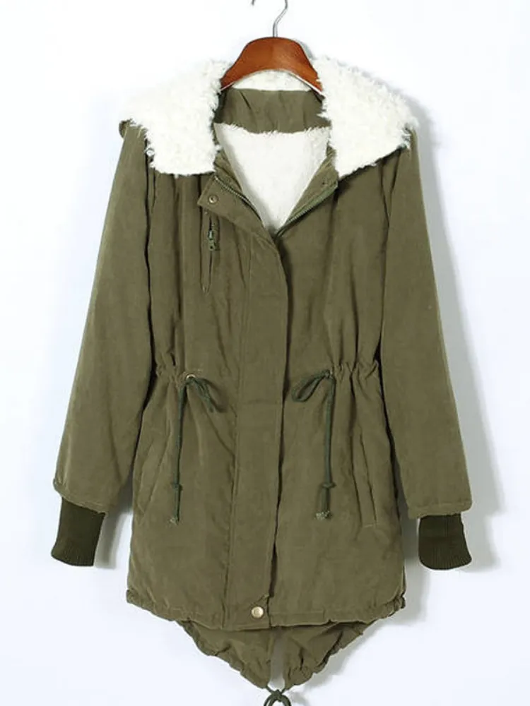 Women's long Winter Coats Hooded Fleece Jackets