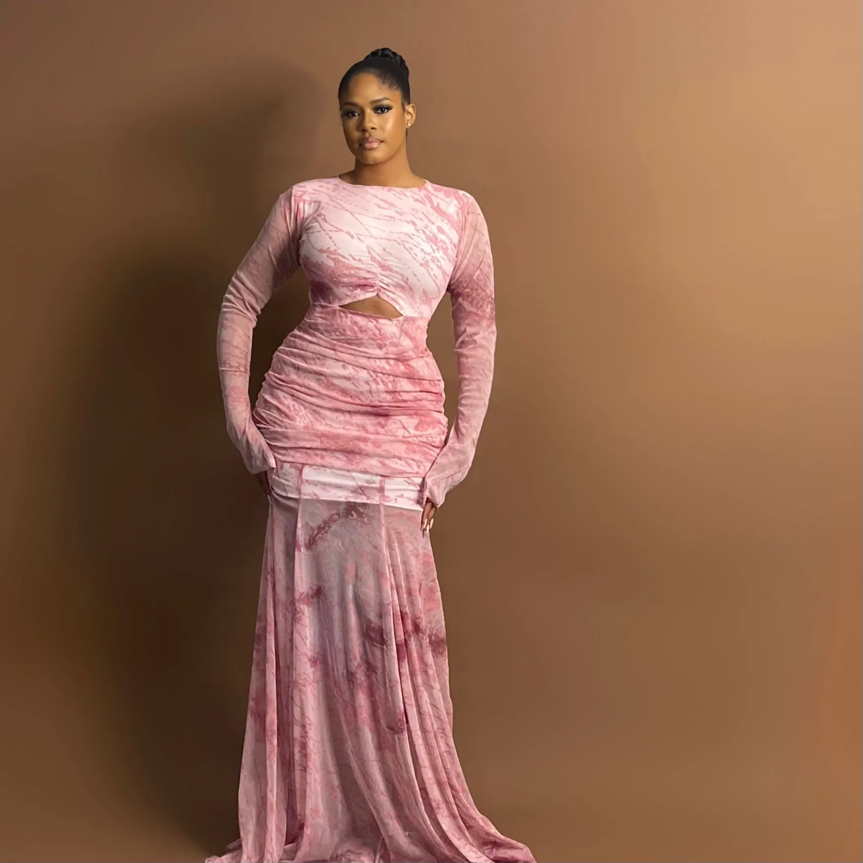 Zara Mesh Dress (Blush Mirage)